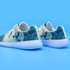 Floral Bird Print Soft Sole Sneakers Breathable Lace Up Shoes