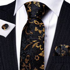 Barry Wang Red&Black Paisley Necktie Set
