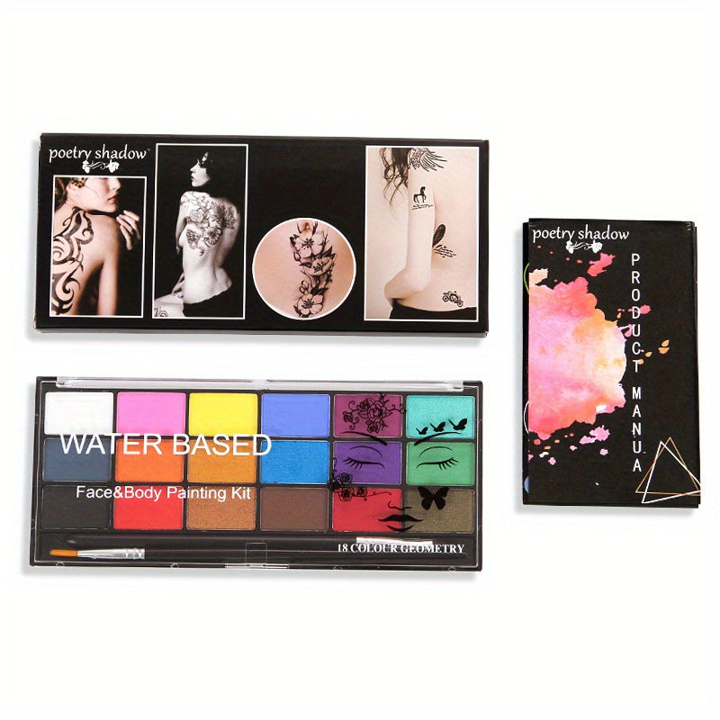 18 Colors Water Soluble Body Paint Pigments Halloween Makeup