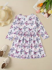 2pcs Girls Soft Rib Knit Long Sleeve Princess Dress