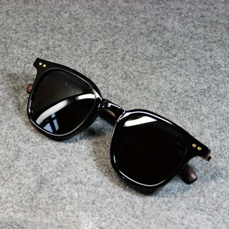 Vintage Polarized Square Sunglasses - Wood Grain UV400 Sun Shades