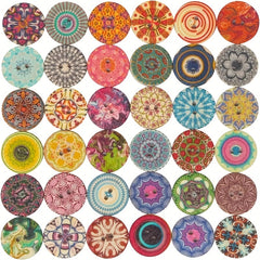 Round Vintage Wooden Buttons Mix for Sewing Crafting DIY