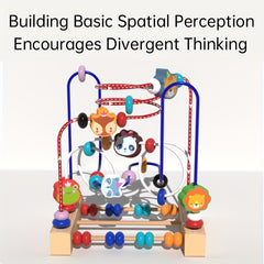 Kids Tri Track Animal Bead Maze Puzzle with Wooden Blocks