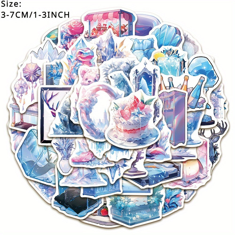 50pcs Ice and Snow World Phone Case Stickers Waterproof Decor