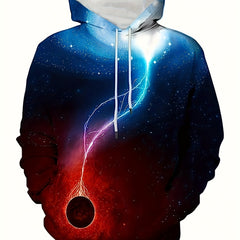 Starry Sky 3D Print Hoodie for Men Autumn Winter