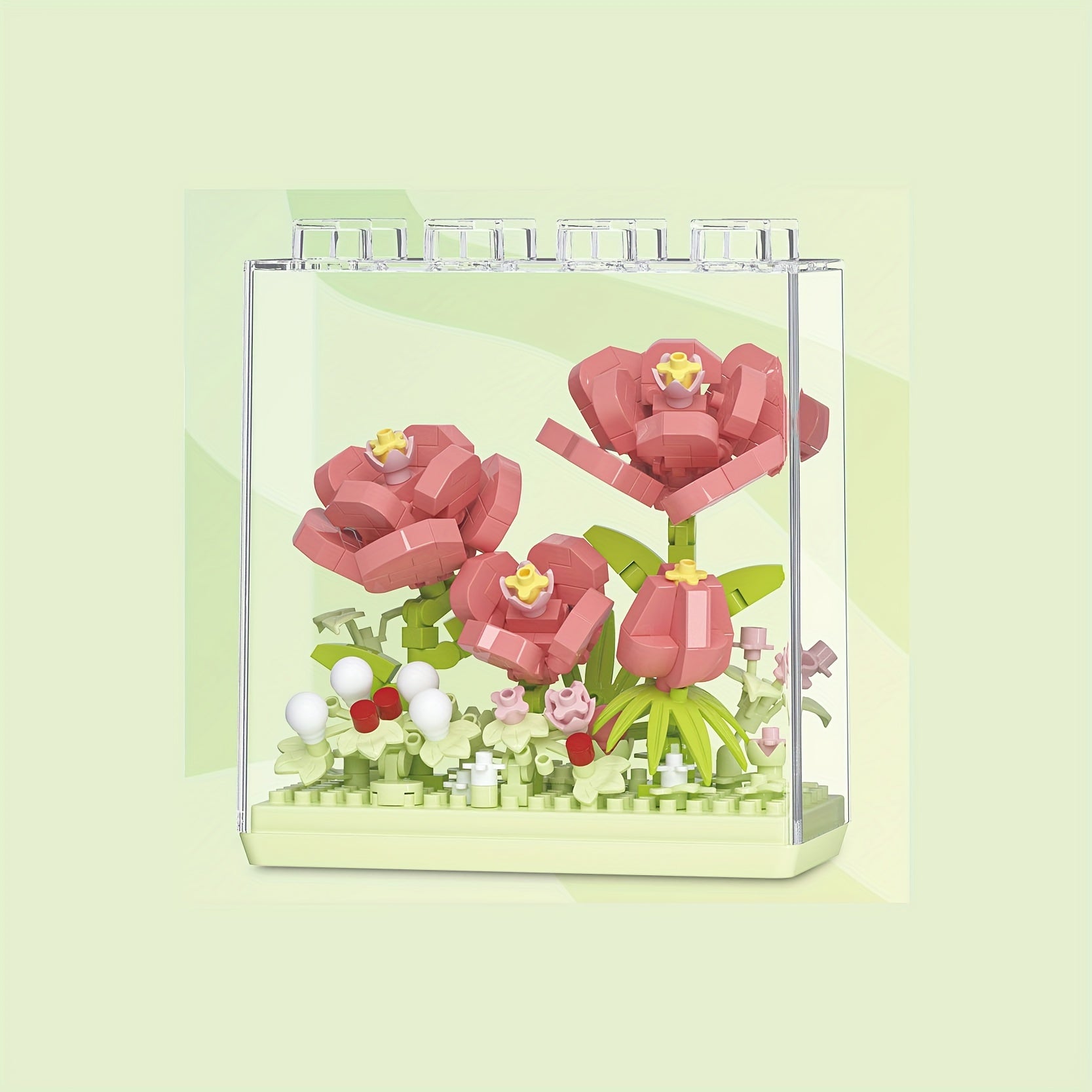 Colorful DIY Flower Building Blocks Set Garden Themed Creative Gift Ages 8