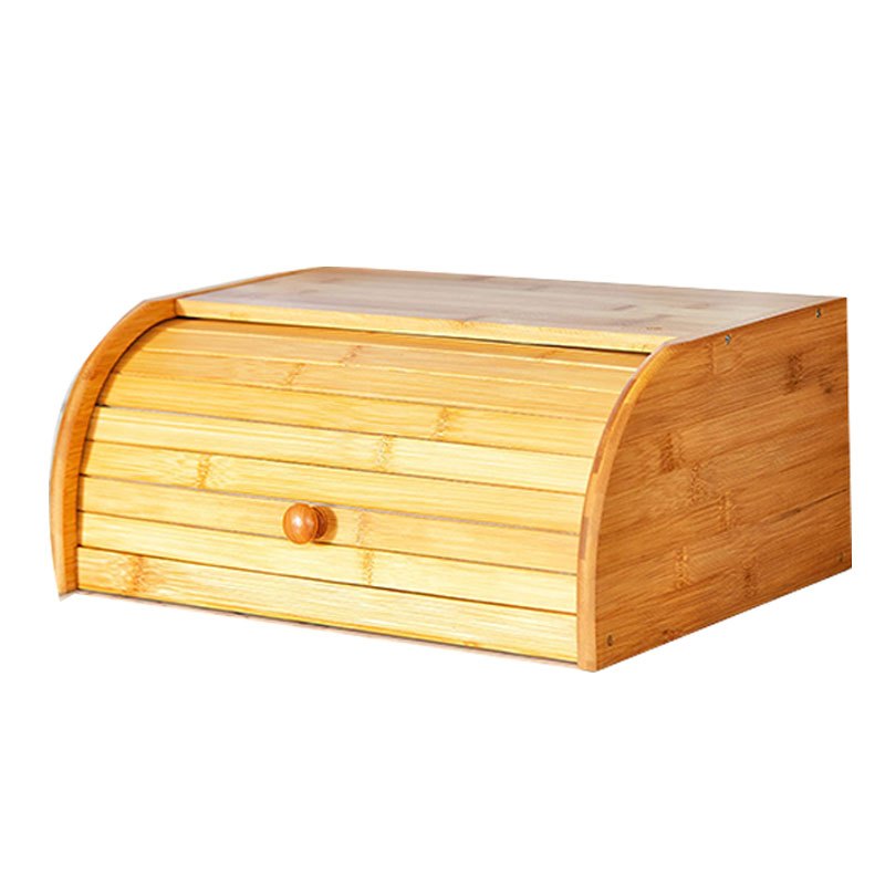 Bamboo Bread Box Bread Storage Organizer Large Capacity Natural Bamboo
