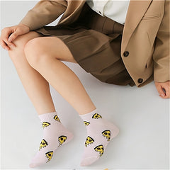 8 Pairs Cartoon Food Print Socks & Funny Crew Short Socks Women's Stockings