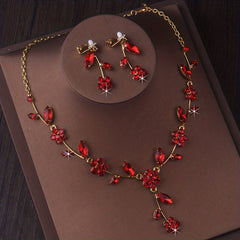 Red Bridal Jewelry Set for Weddings & Performances