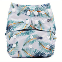 Leaves Print Adjustable Baby Cloth Diaper