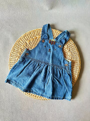 Baby Girls Animal Embroidered Denim Dress Child's Overal...