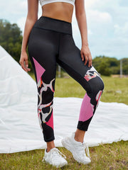 High Waist Tummy Control Yoga Leggings Digital Print Sports Fitness Running Pant
