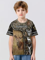 Deer 3D Print Boys T-Shirt Lightweight Short Sleeve Top Summer Kids Outfits