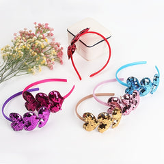 Baby Girls Glitter Sequin Heart Headband Hair Hoops