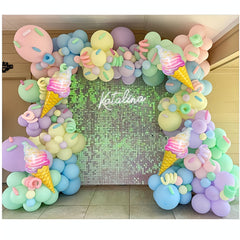 Ice Cream Balloon Garland Arch Pink Sprinkle Macaron Rainbow