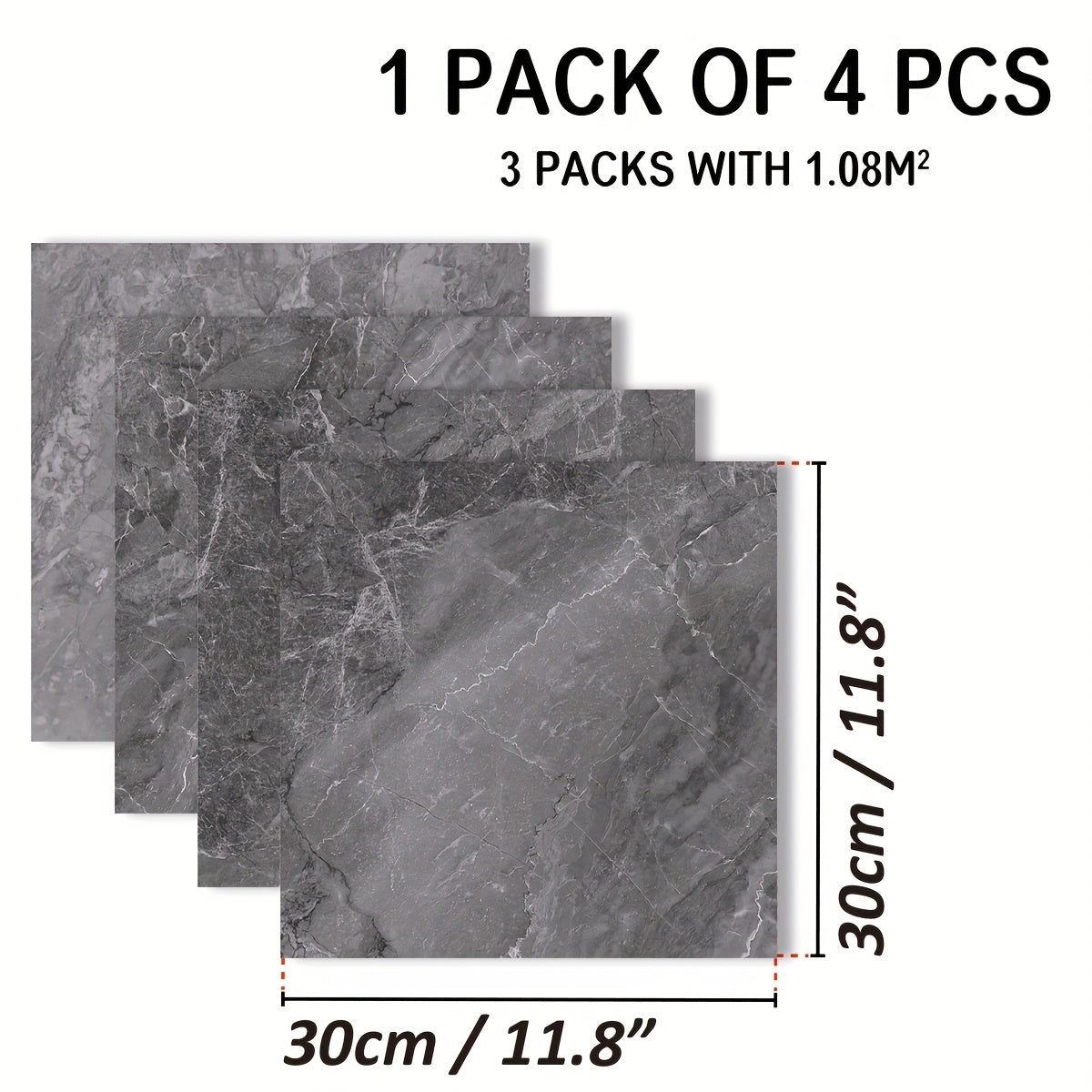 Marble Pattern Floor Stickers Set - Waterproof & Non-slip