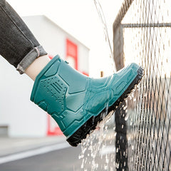 Men's Mid Top Rain Boots Outdoor Galoshes