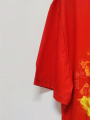 Men's Chinese Character Print T-shirt, Casual Round Neck Tee for Summer