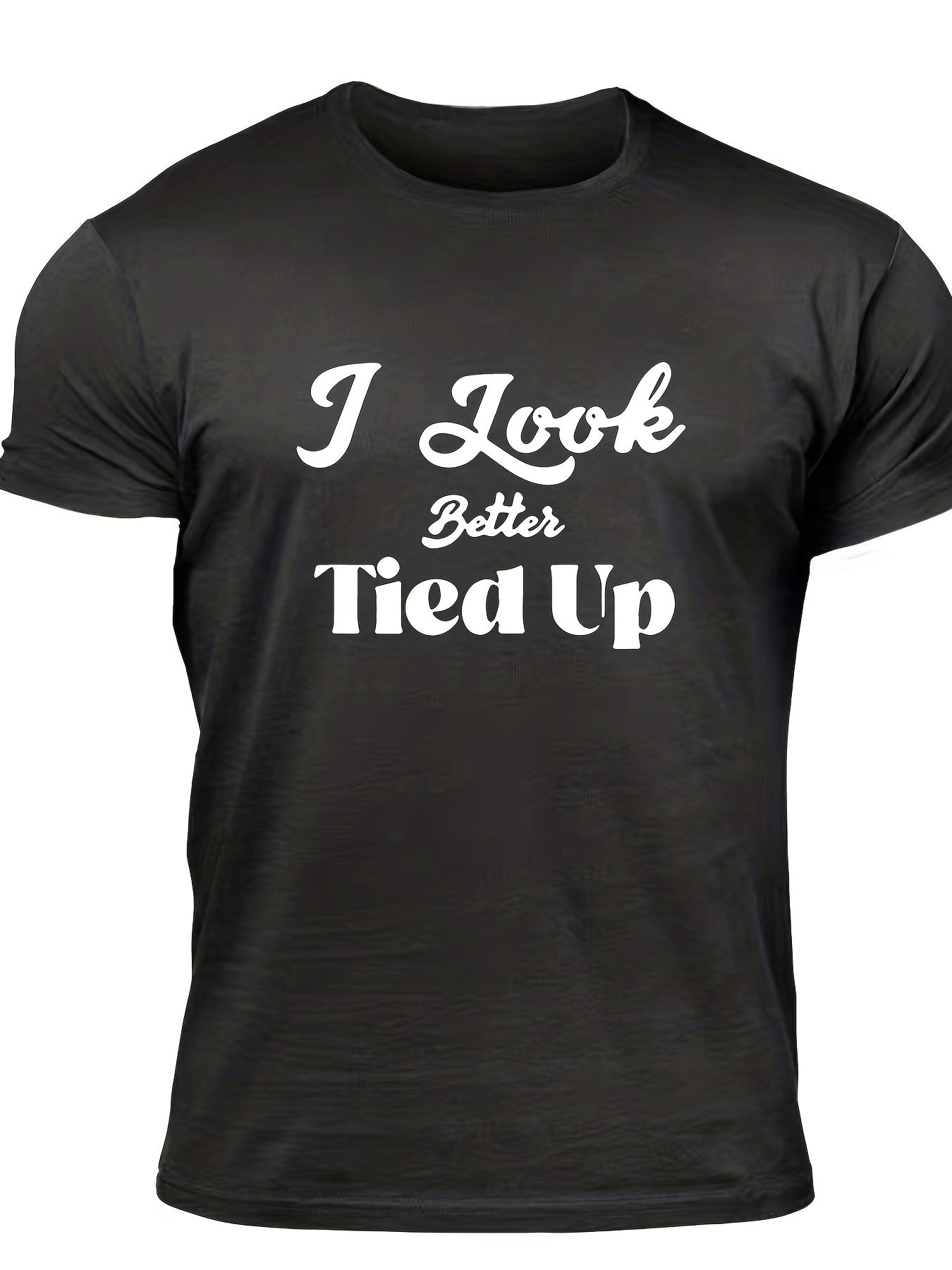 Men's Letter Print T shirt Casual Comfy Crew Neck Tee for Summer