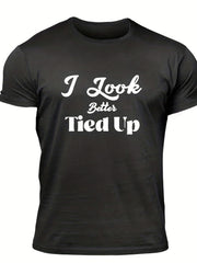 Men's Letter Print T shirt Casual Comfy Crew Neck Tee for Summer