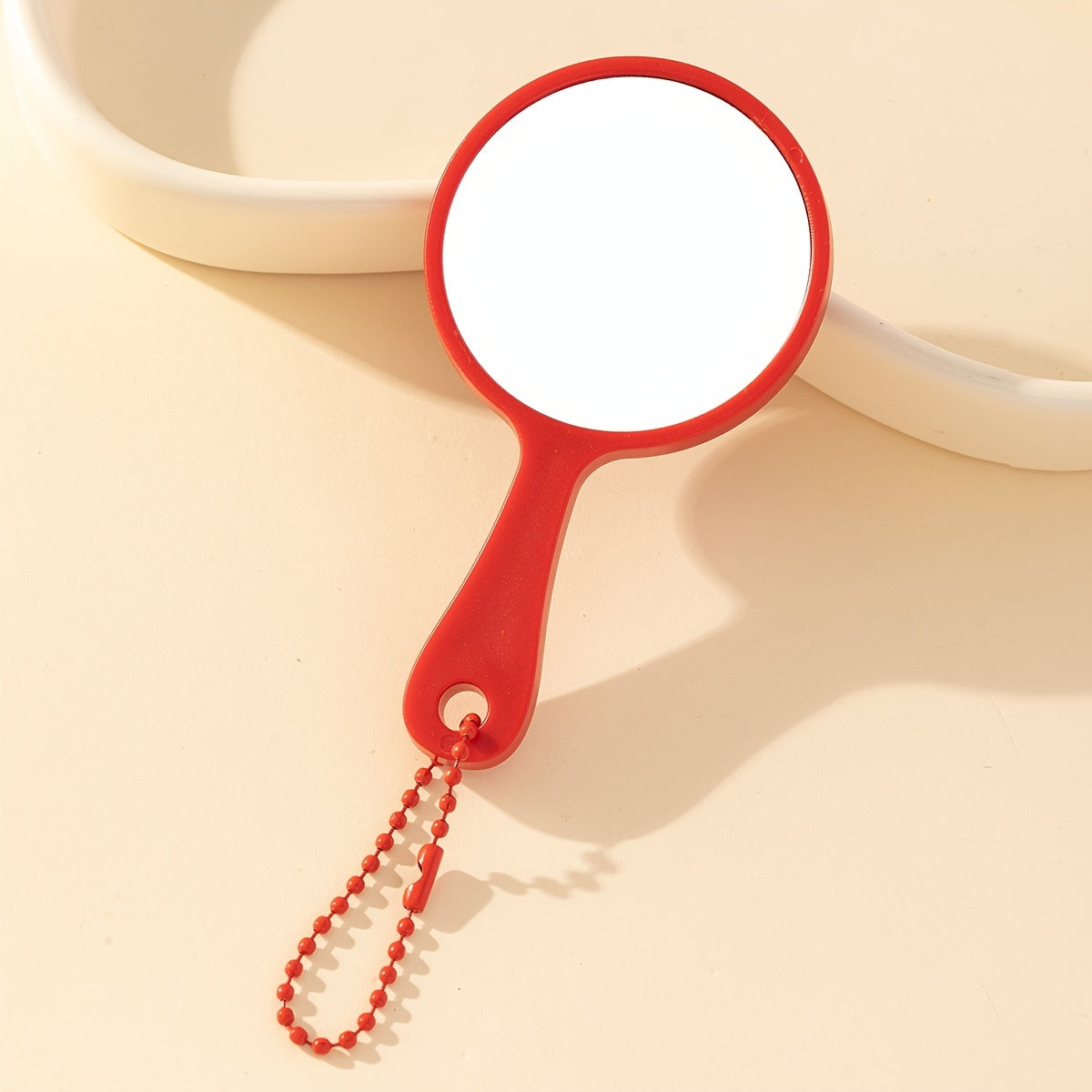 Small Round Hand Mirror with Chain for Makeup Cosmetic Touch Up