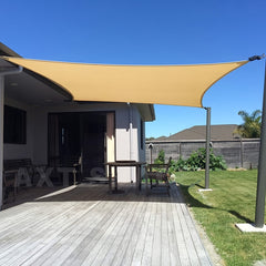 Beige Sunshade Net Waterproof Fabric UV Block Awning Sun Shade Sail