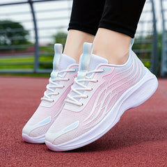 Breathable Lace Up Walking Shoes for Women - Non Slip Mesh Sneakers