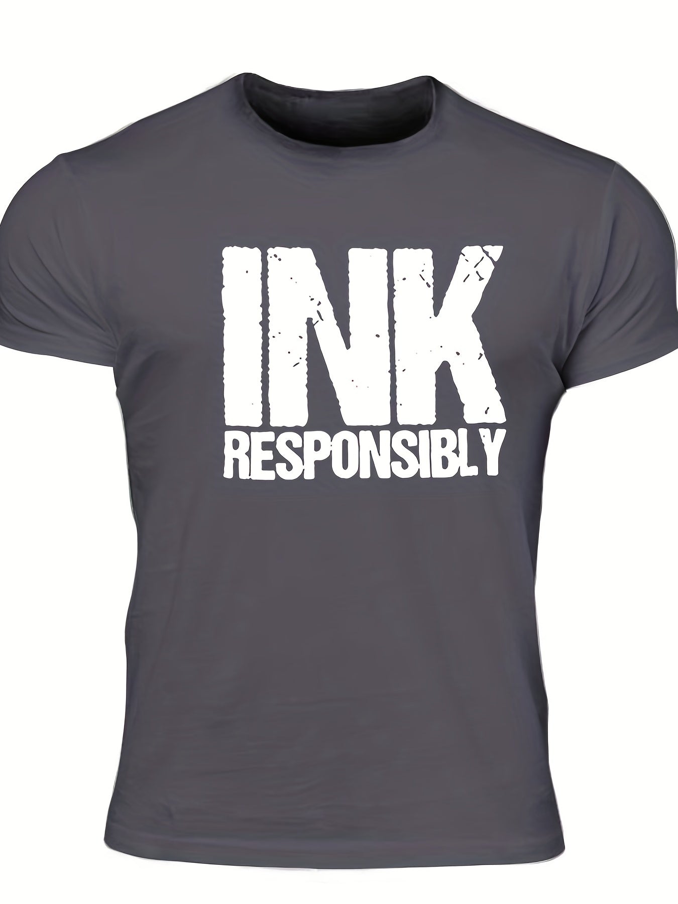 INK Responsibly Men's Print T Shirt Stretchy Crew Neck Tee