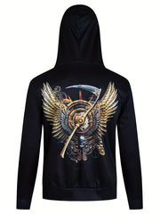 Skull 3D Print Hoodie for Men Autumn Winter