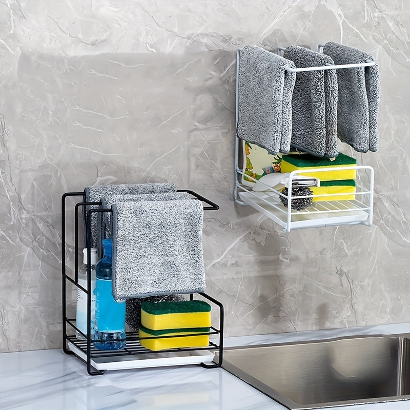 Kitchen Sponge Drain Rack Wall Mounted Storage Rack
