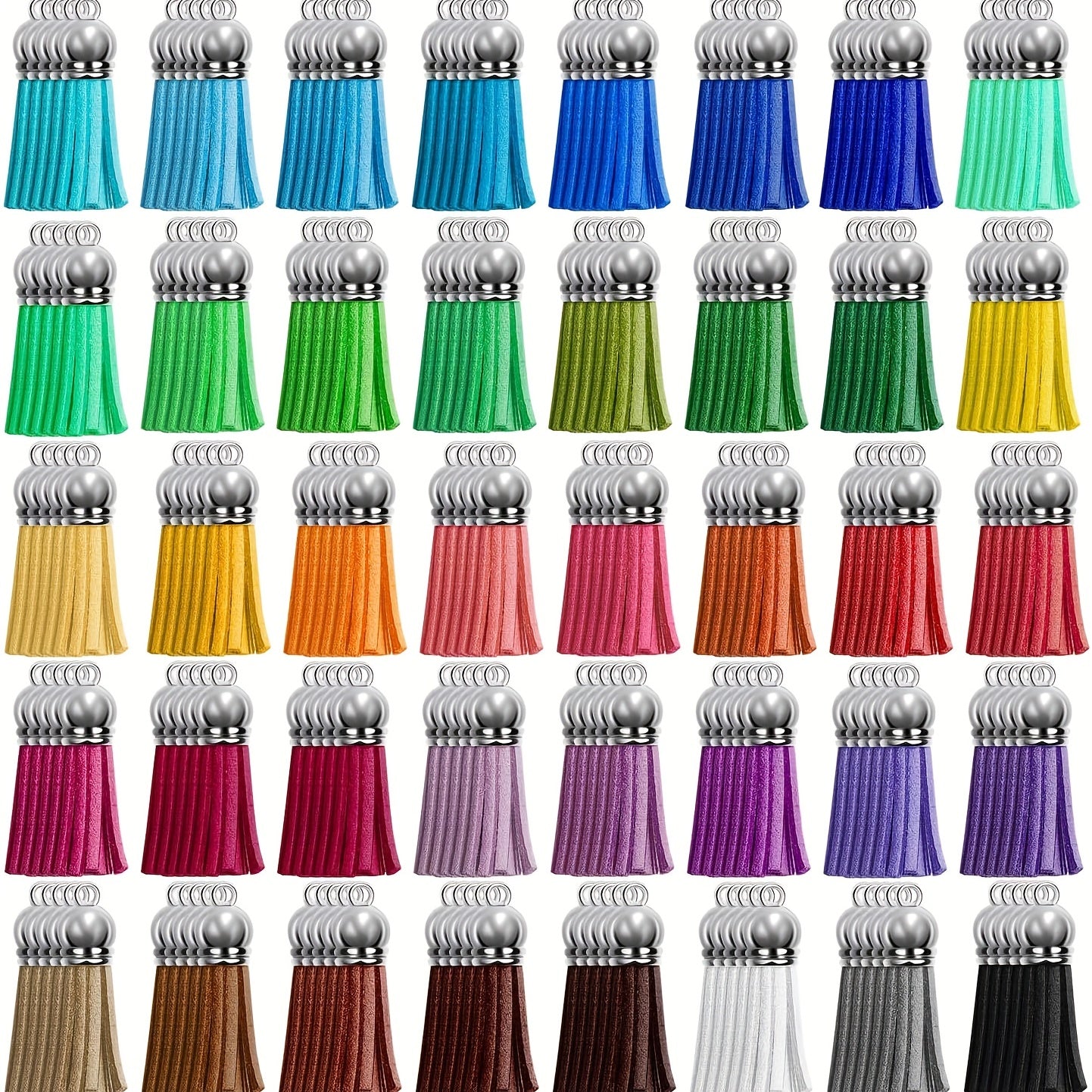 10 Leather Keychain Tassels Bulk for Crafts & Jewelry Making