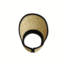 Vintage Straw Sun Visor Hat Lightweight UV Protection Summer Sun Hats