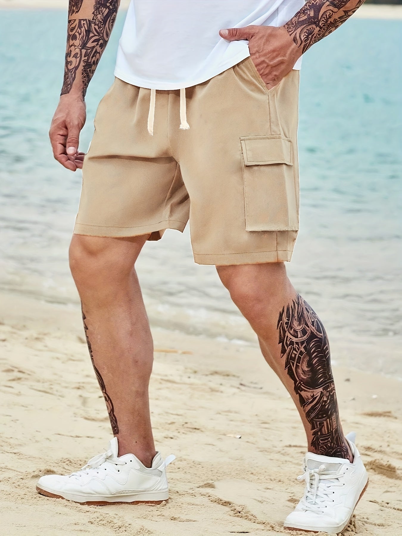 Men's Drawstring Cargo Shorts Casual Outdoor Summer Shorts