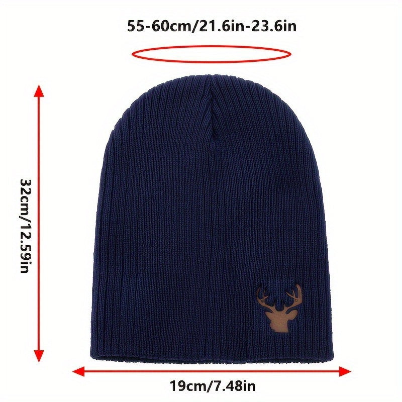Deer Pattern Knitted Hat Warm Beanie Hat