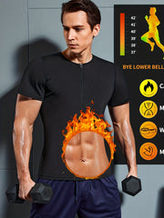 Men's Sauna Sweat Tights Short Sleeve T shirt