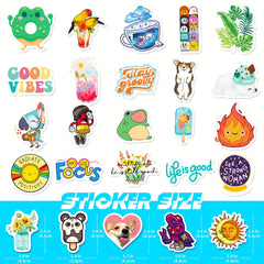 100pcs Colorful Waterproof Vinyl Stickers - Bulk Sticker Packs