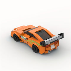 370pcs Orange Sports Car Model Building Block Set