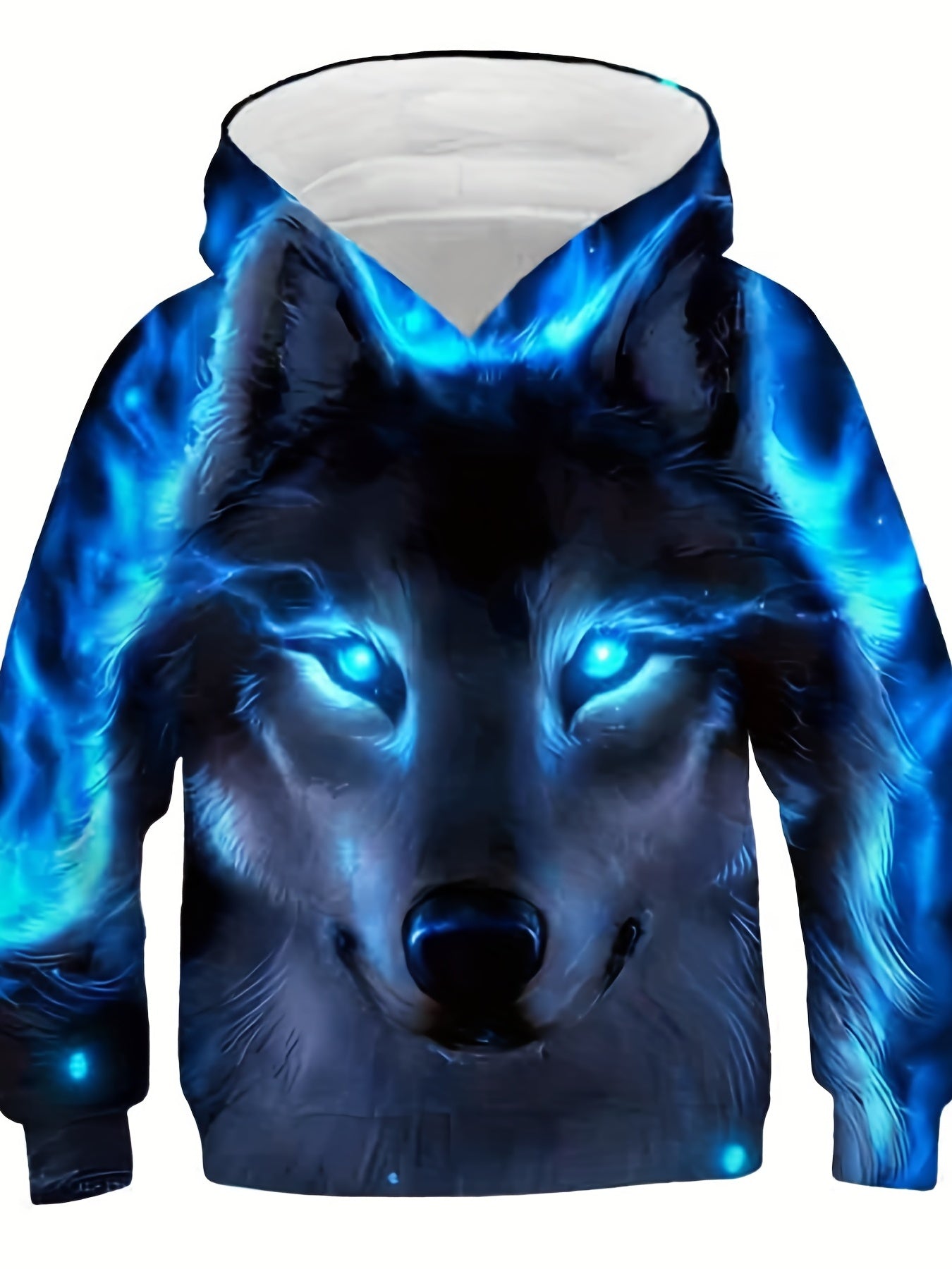 Boy's Wolf Graphic Hoodie Casual 3D Print Hooded Sweatshirt