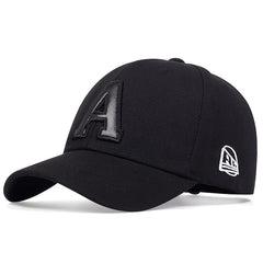 PU Leather A Patch Baseball Cap Unisex Hip Hop Solid Dad Hat