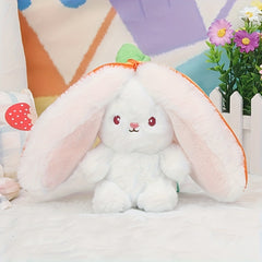 Reversible Bunny Pillow Plush With Zipper Perfect Birthday Christmas Year Gift