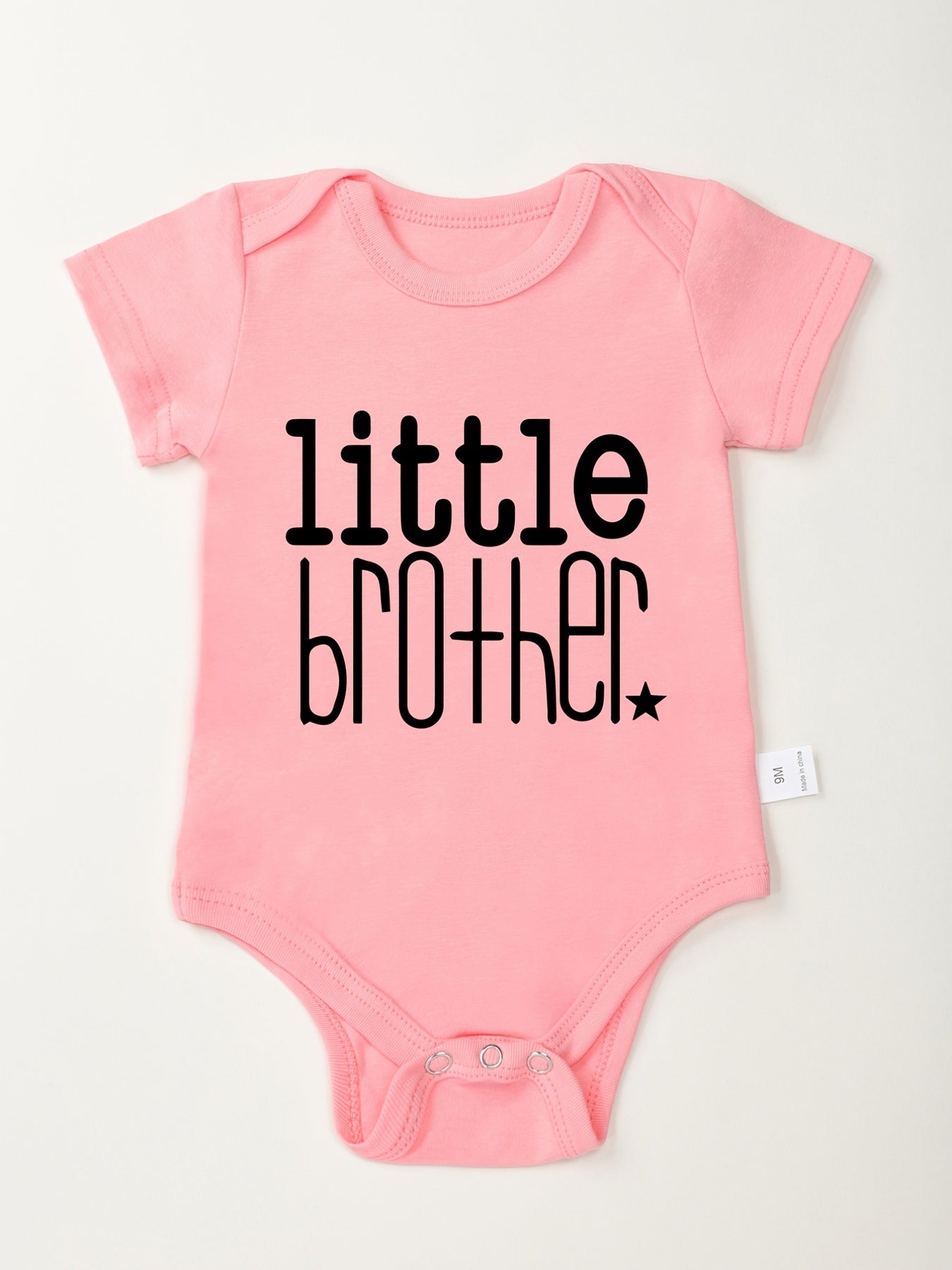 Baby Boys Little Brother Print Romper Soft Bodysuit for Summer
