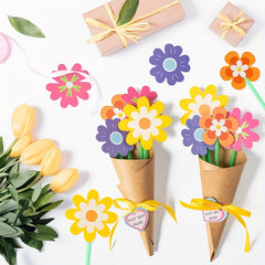 24pcs Paper Sunflowers Bouquet Craft Kit DIY Thanksgiving Craft