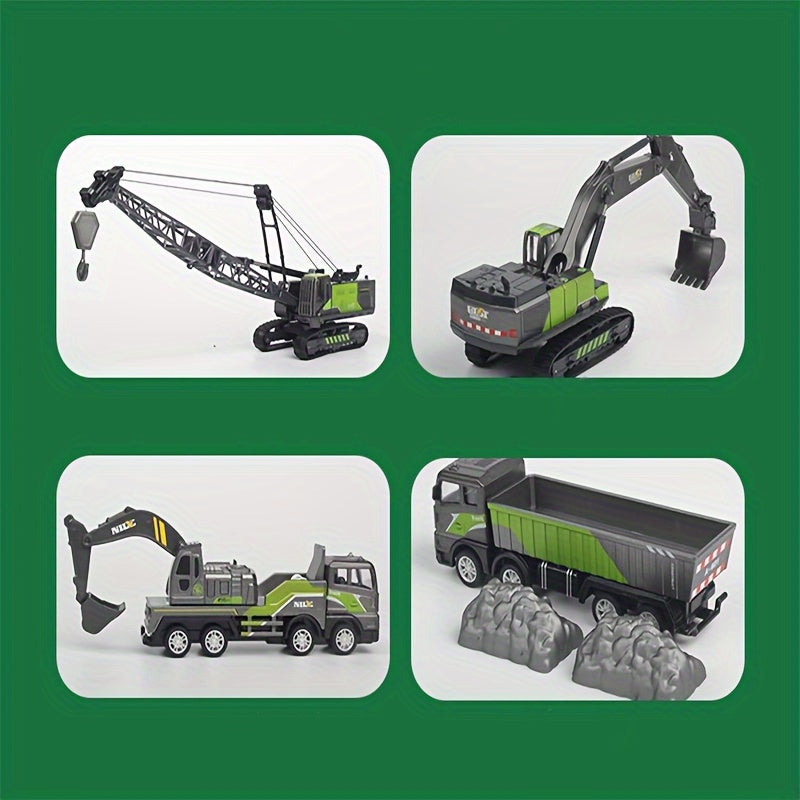 Alloy Engineering Truck Excavator Model Crane Stirring Truck Inertial Toy Car