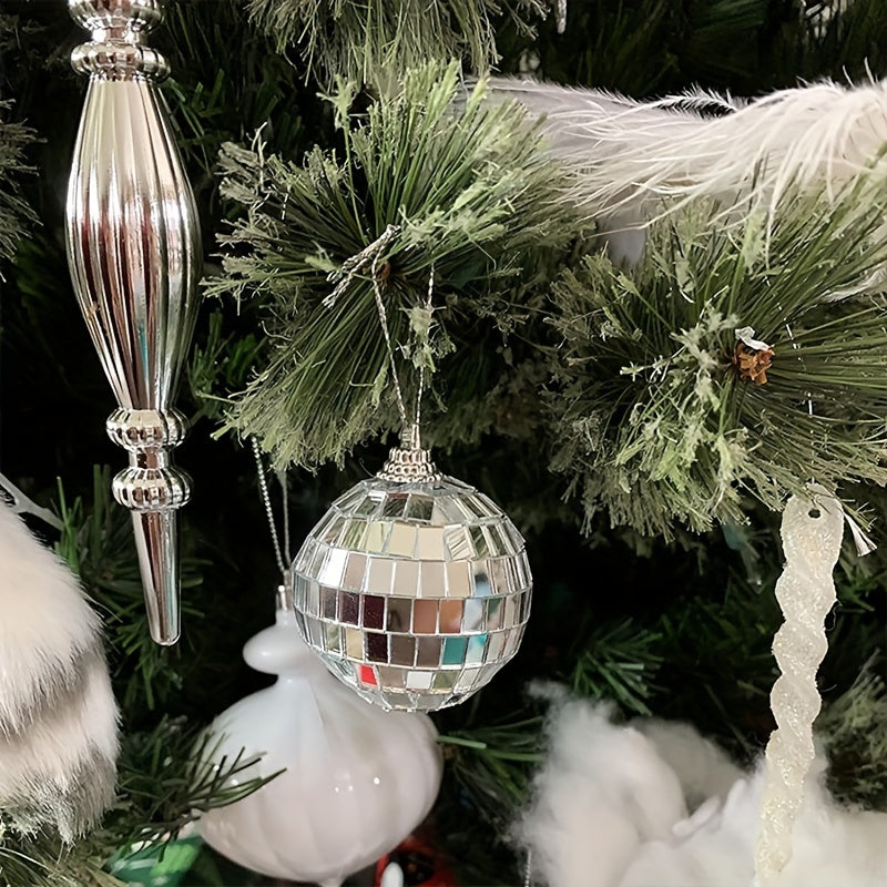 6pcs Glass Mirror Reflective Ball Christmas Tree Hanging Ornaments
