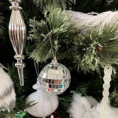 6pcs Glass Mirror Reflective Ball Christmas Tree Hanging Ornaments