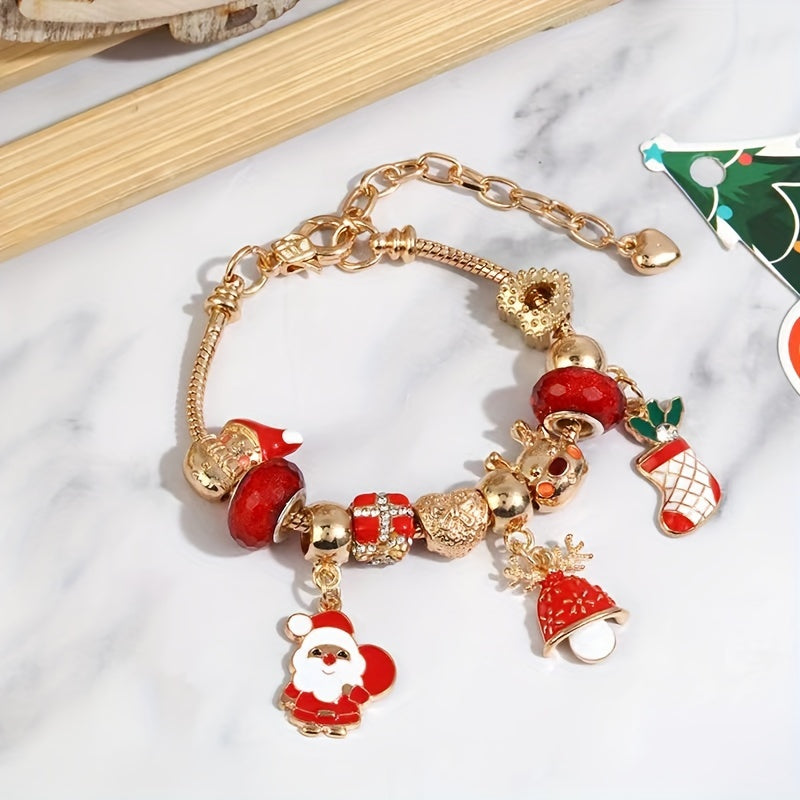 Christmas Bracelet DIY Santa Claus Snowflake Pendant Christmas Gift