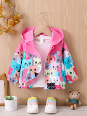 Cute Cartoon Graphic Baby Windbreaker Coat