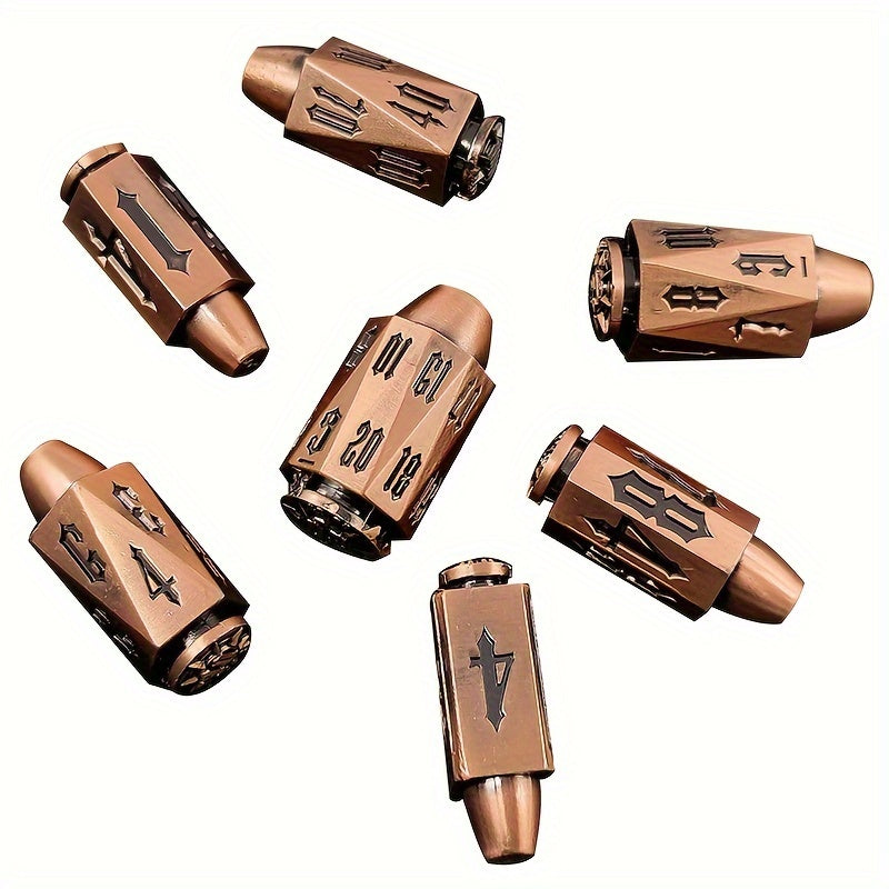 Metal Dice Set Bullet Shape 7pcs