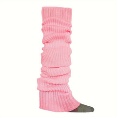 2 Multicolor Women's Woolen Leg Cover Solid Knitted Calf Warm Stacking Sock