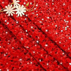 Velvet Sequin Fabric for DIY Sewing Table Runner Curtain Wedding Dress